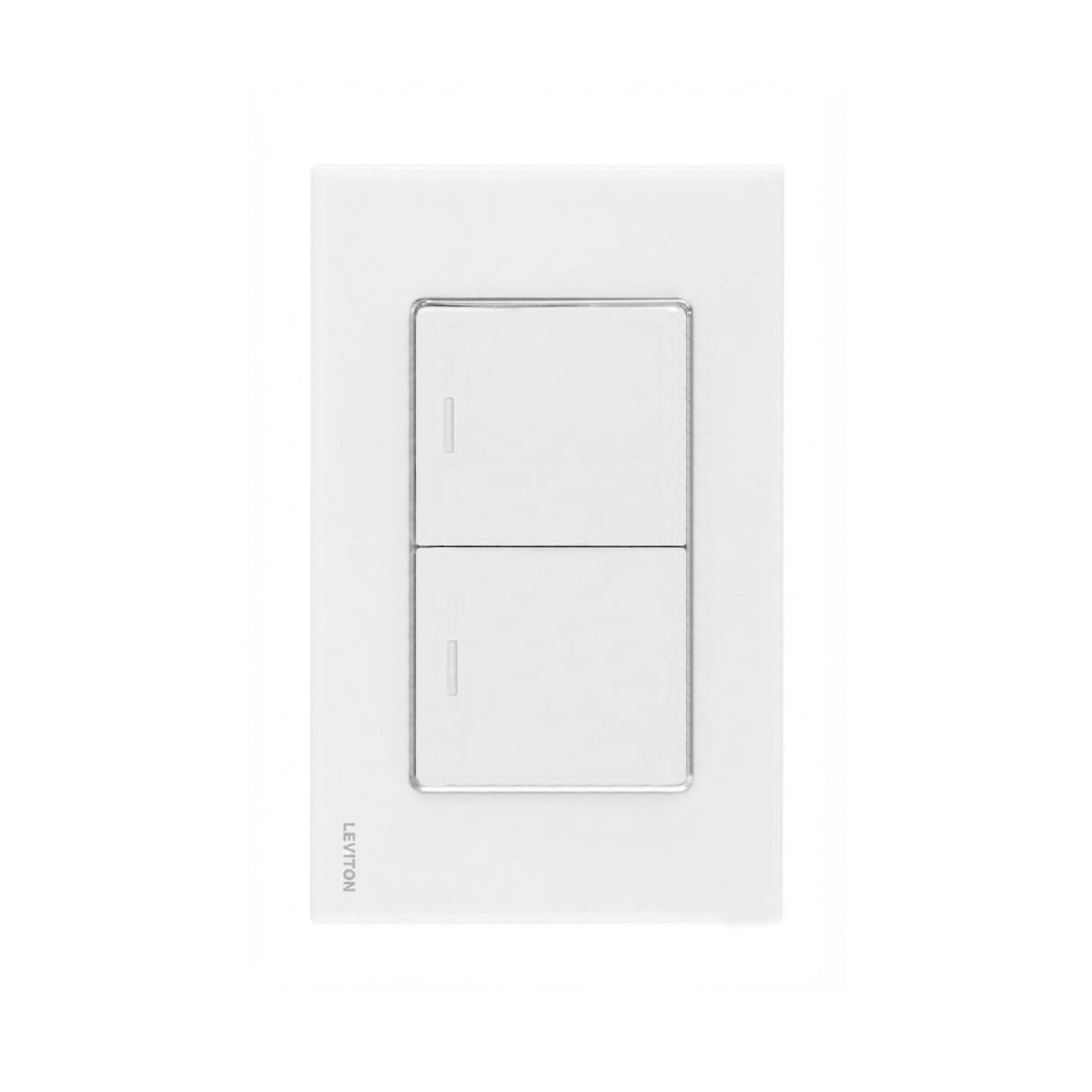 Placa de Cristal con 2 Apagadores Blanco Stalo Kristalo Leviton