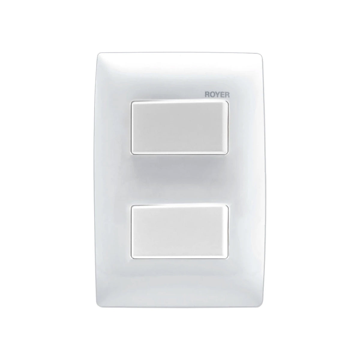 Placa con 2 Apagadores Sencillos Blanco Royer 100
