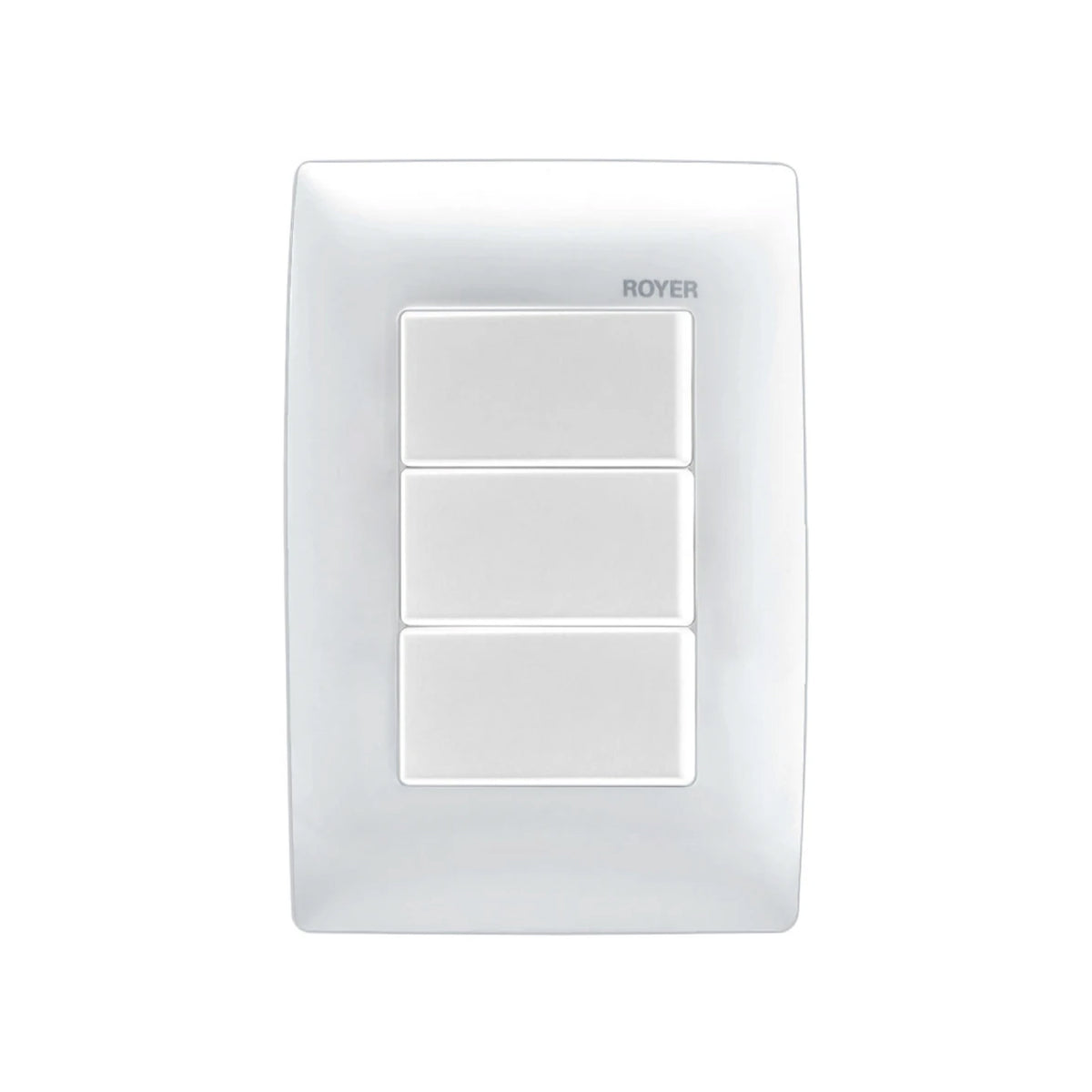 Placa con 3 Apagadores Sencillos Blanco Royer 100