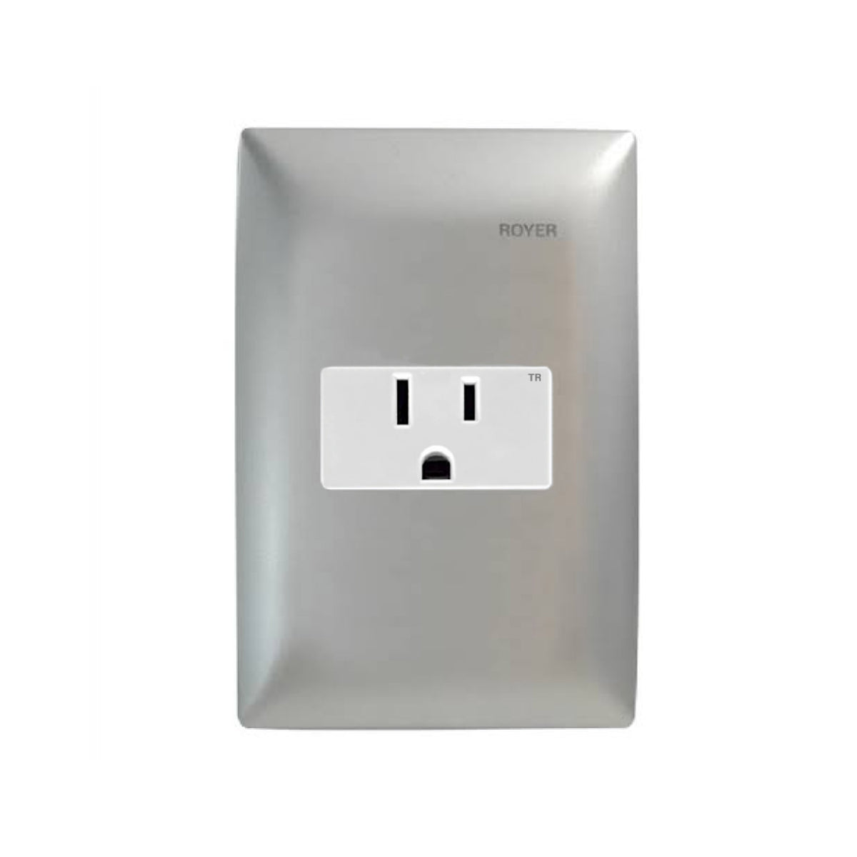 Placa Plata con 1 Contacto Blanco Royer 100