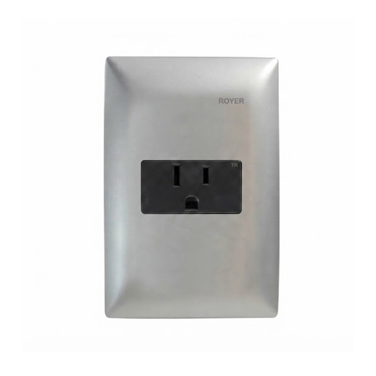 Placa Plata con 1 Contacto Negro Royer 100