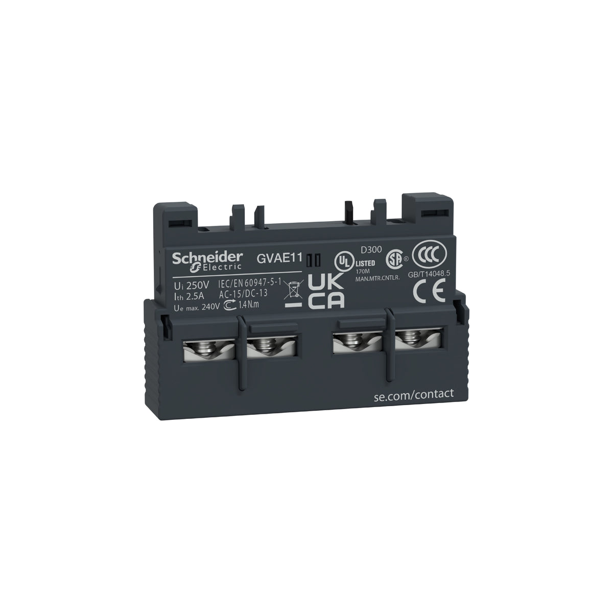 Bloque de Contacto Auxiliar Frontal 1 NA + 1 NC Schneider Electric GVAE11
