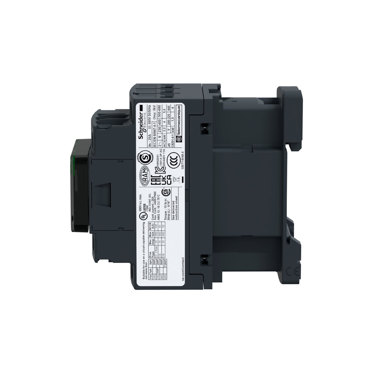 Contactor TeSysD 18A 440V 3P 3F Bobina 110 V Schneider Electric LC1D18F7
