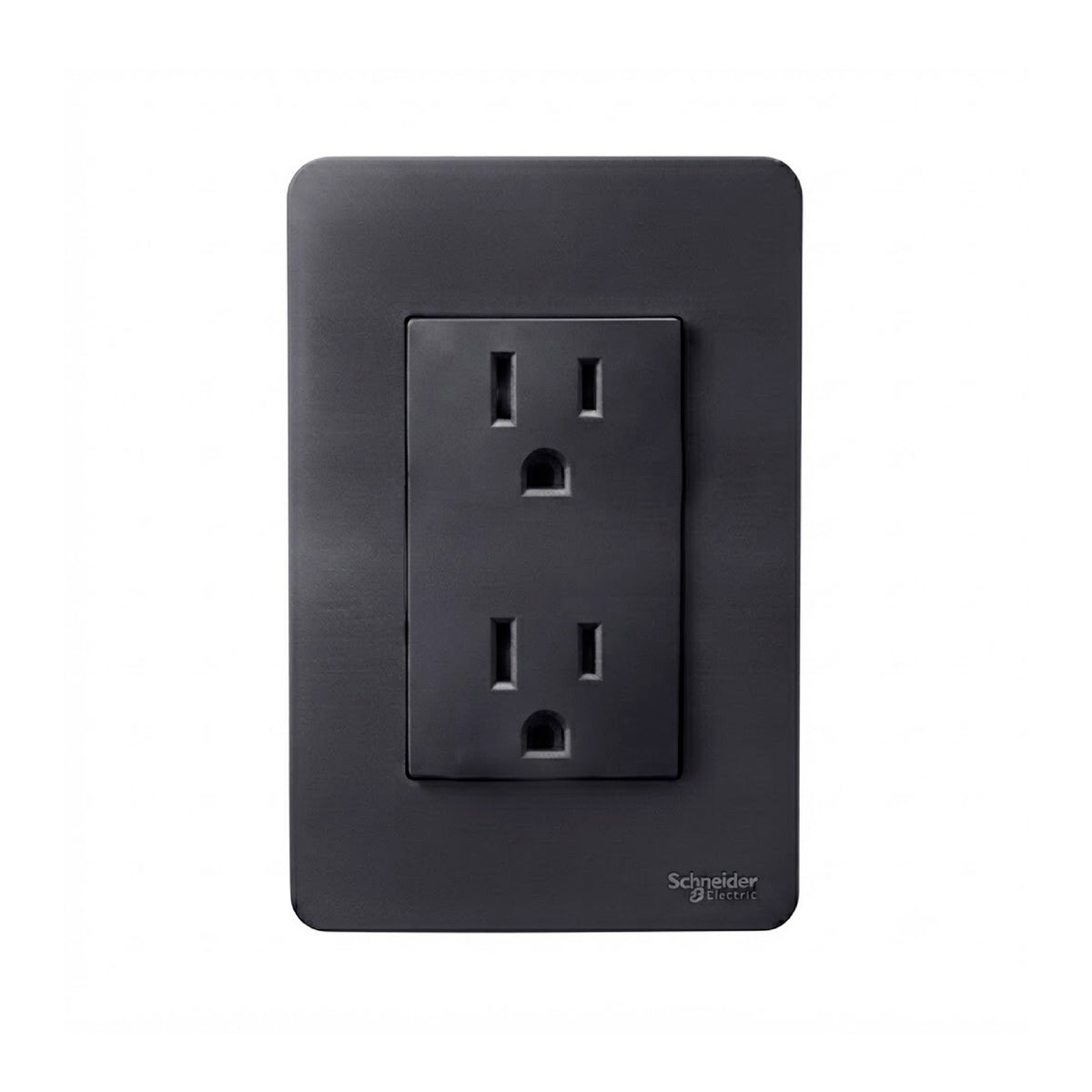 Placa con Contacto Dúplex 2P+T Negro Orion Schneider Electric
