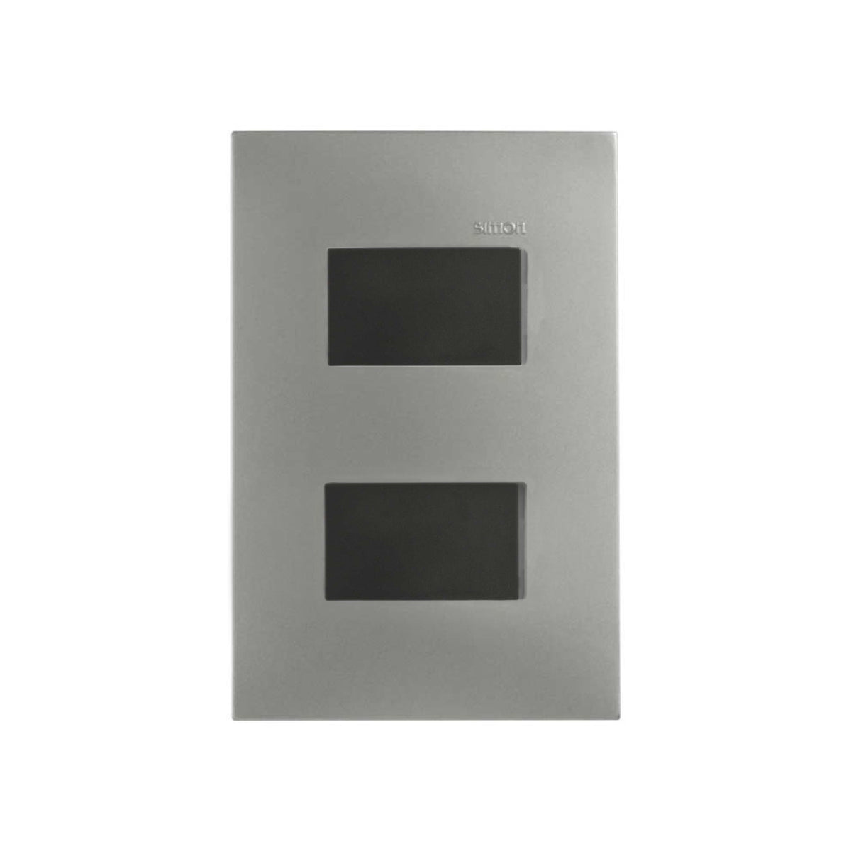 Placa Aluminio Mate con 2 Apagadores Grafito Simon 25
