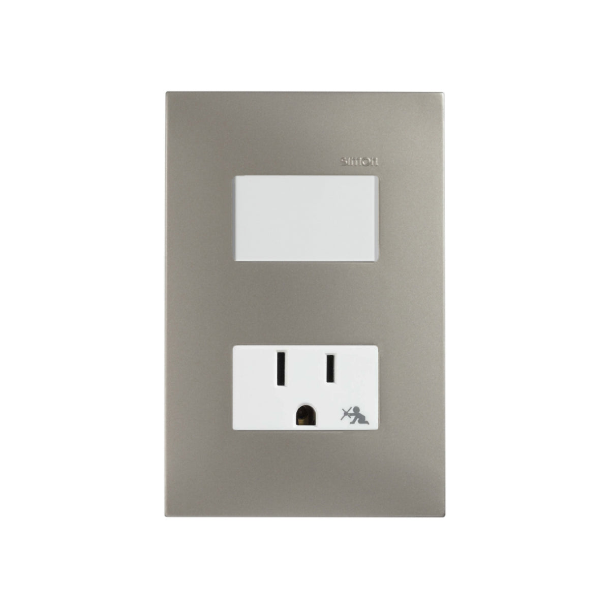 Placa Cava con 1 Apagador y 1 Contacto 2P+T Blanco Simon 25