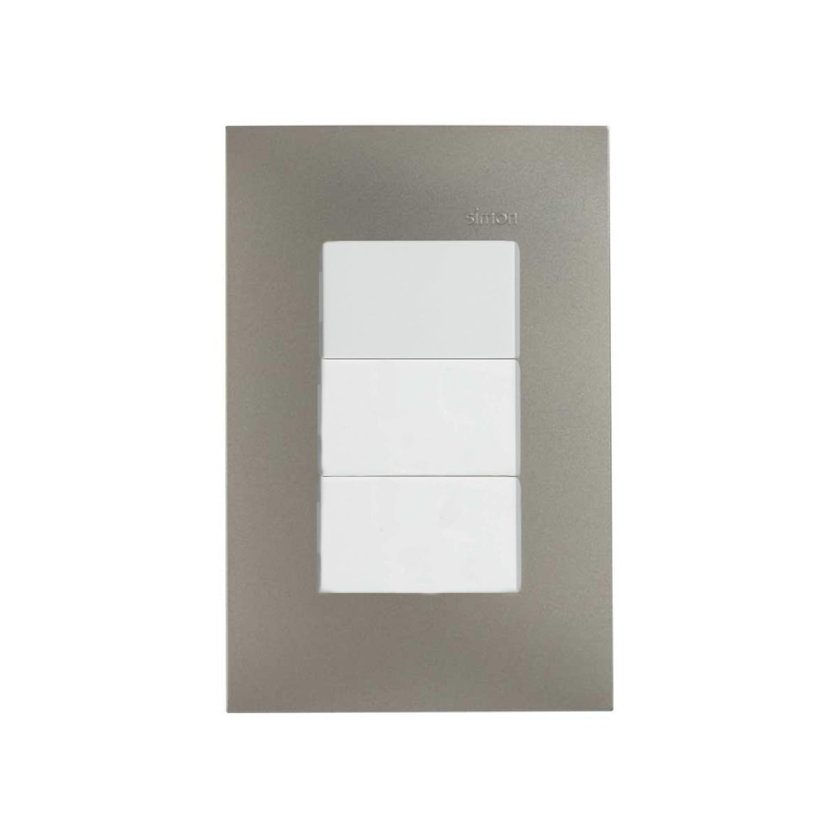 Placa Cava con 3 Apagadores Blanco Simon 25