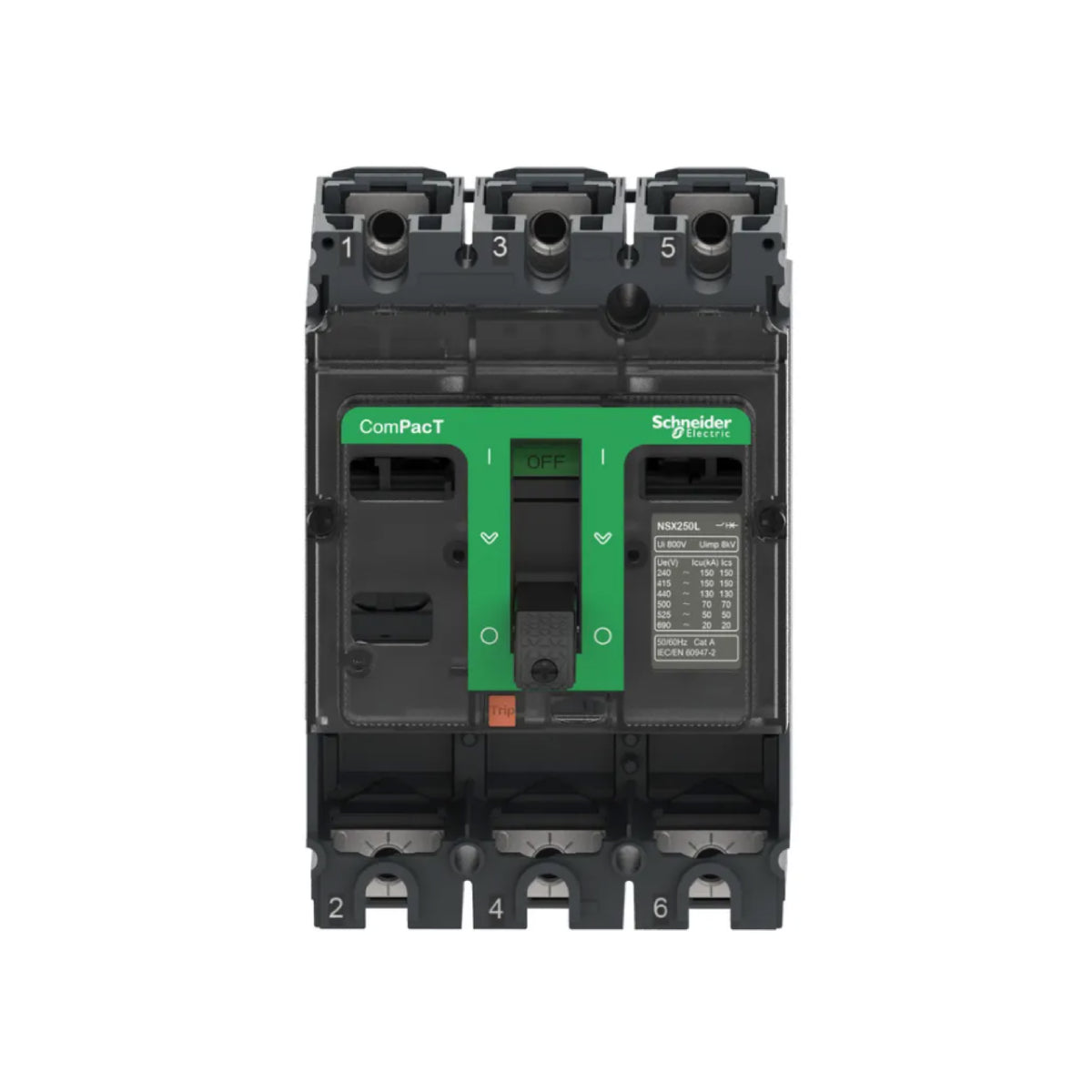 Marco Básico de Interruptor, Compact NSX160F, 36 kA/415 VCA, 3 Polos, Clasificación de Marco 160 A, sin Unidad de Disparo Schneider Electric C16F3