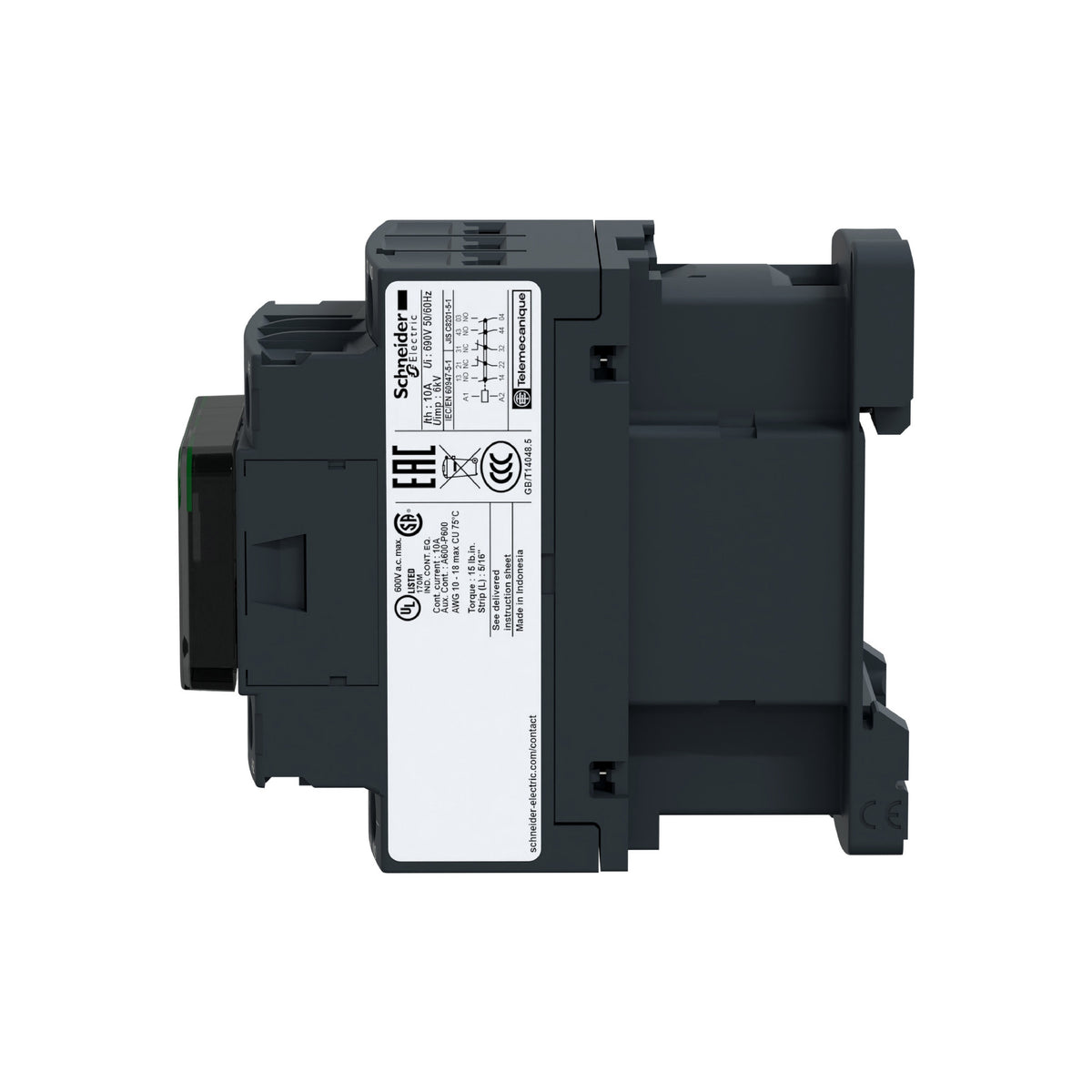 Contactor-Tesys K, S-Cad-50-5 Na-Instantâneo-10 A-24 V CC Schneider Electric CAD50BD