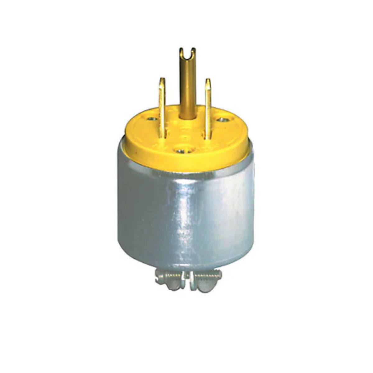 Clavija Grado Comercial 15A 125V NEMA 5-15P 2 polos 3 cables Amarillo Leviton