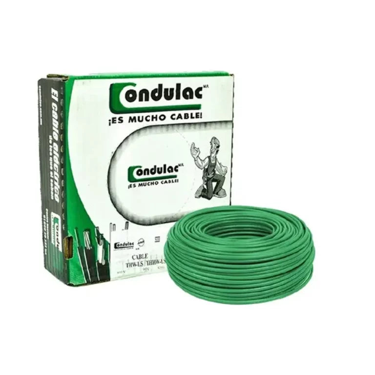 Caja 100 mts Cable Calibre 10 awg Verde THW-LS Condulac