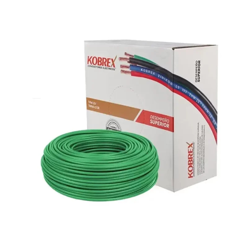 Caja 100 mts Cable Calibre 10 awg Verde THW-LS Vinikob Kobrex