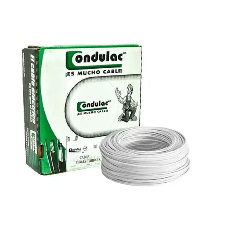 Caja 100 mts Cable Calibre 8 awg Blanco THW-LS Condulac
