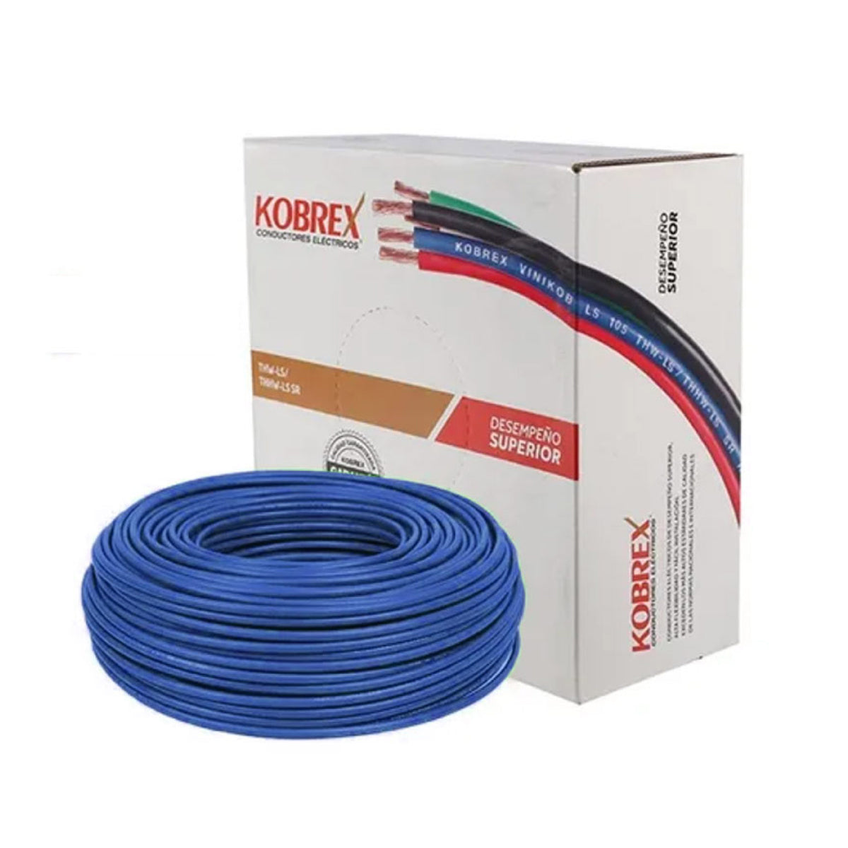 Caja 100 mts Cable Calibre 8 awg Azul THW-LS Vinikob Kobrex