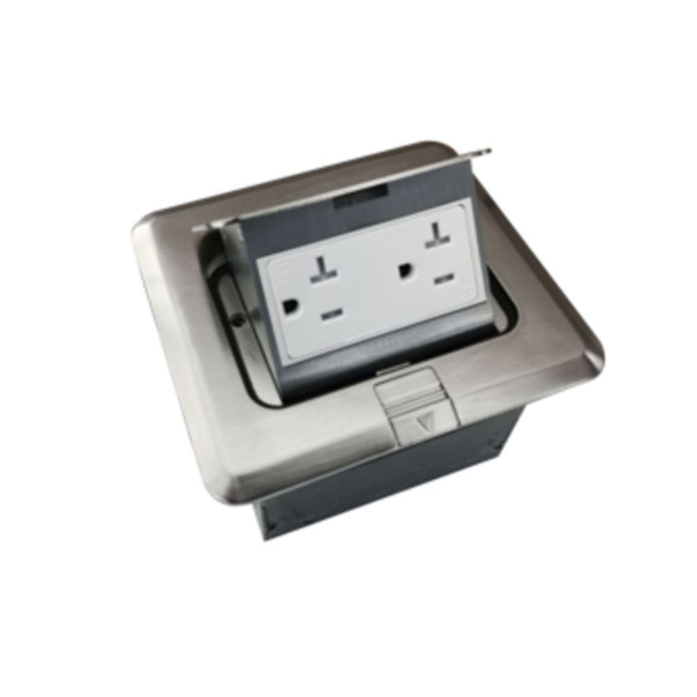 Caja/contacto para piso 20A 3H Tamper resistant Latón-níquelado. Eaton