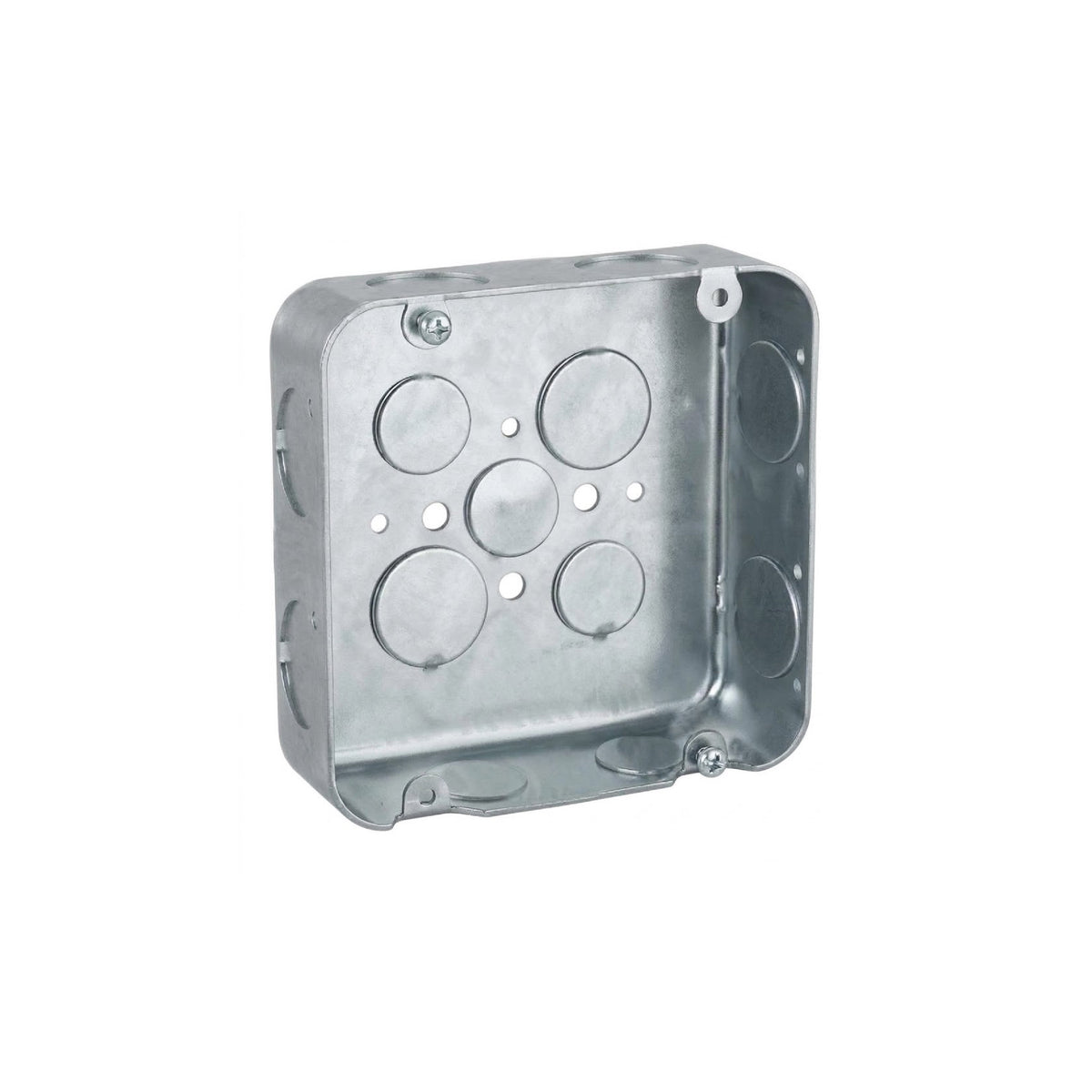 CAJA REFORZADA CUADRADA 4-11/16 X 4-11/16 X 2-1/8 CON SALIDAS MIXTAS DE 3/4 Y 1 UL CON-X