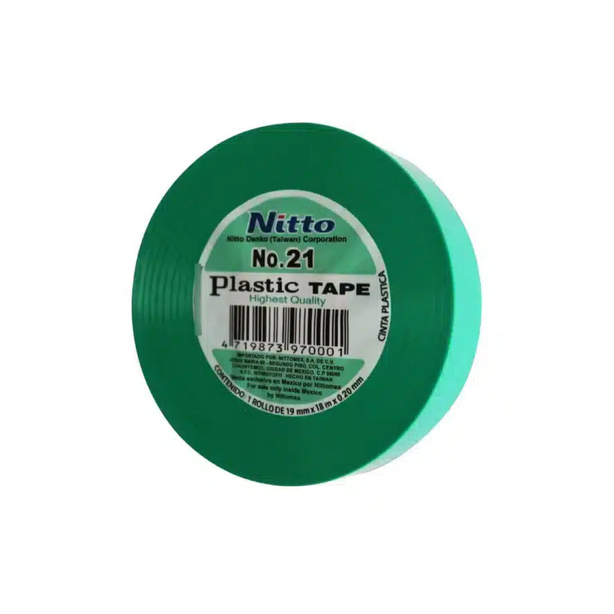 Cinta de Aislar 19mm x 18mts Verde Nitto