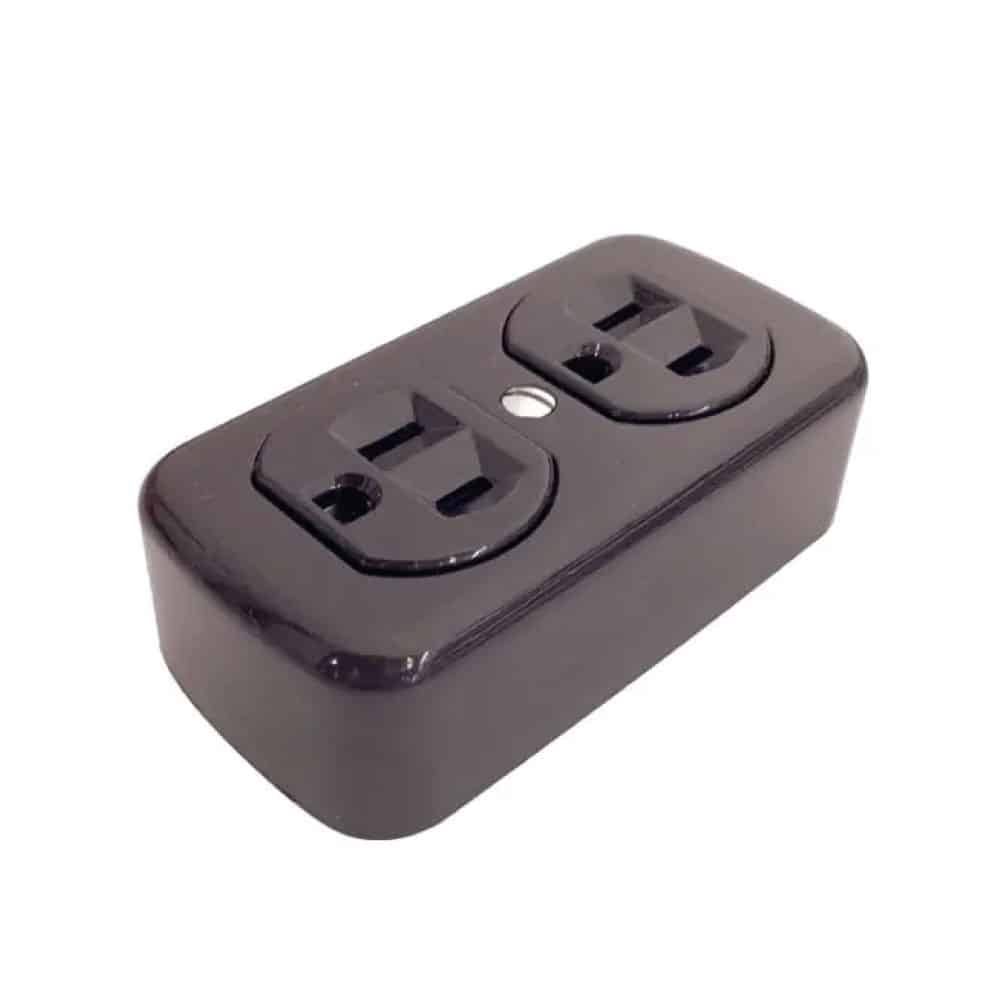 Contacto dúplex café de sobreponer 2P+T 15A 127V Royer