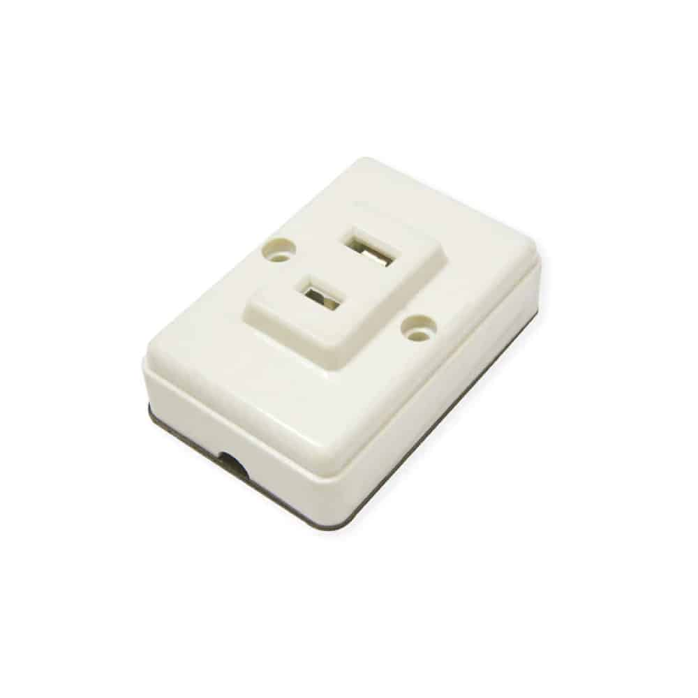 Contacto sencillo plano Marfil de sobreponer 2P 15A 127V Eaton