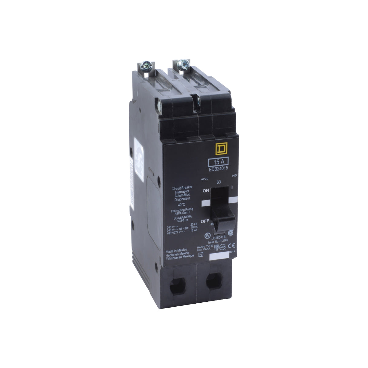 Interruptor Atornillable Marco E-2 P 25 A 480 VCA 18/25 kA Schneider Electric EDB24025