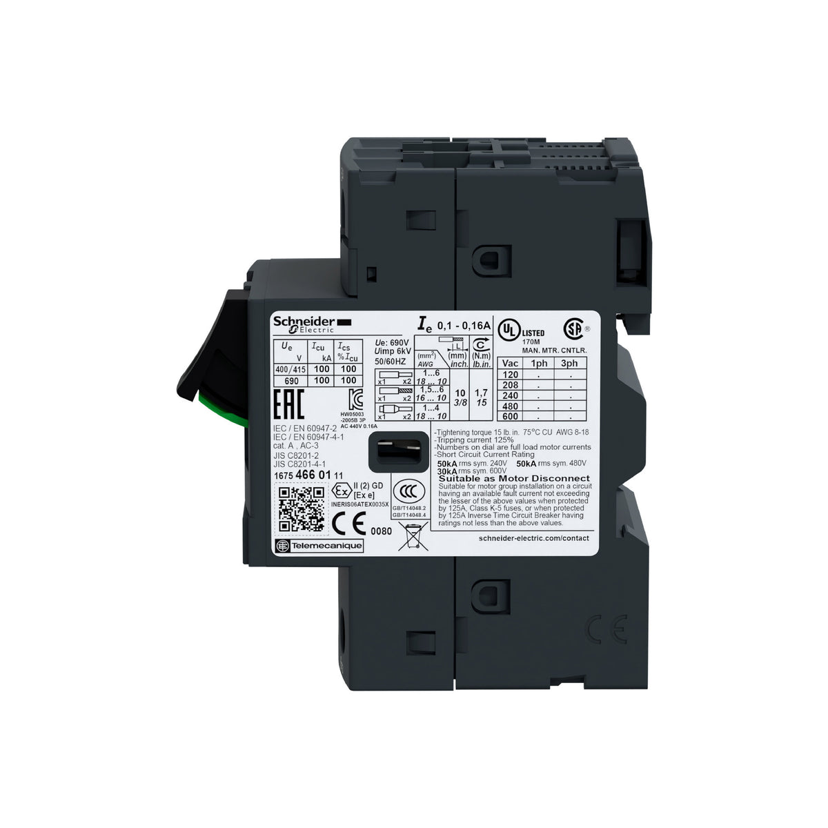 Interruptor de Motor GV2-Me-17-23 A-3 P 3d-Unidad de Desconexión Termomagnética Schneider Electric GV2ME21