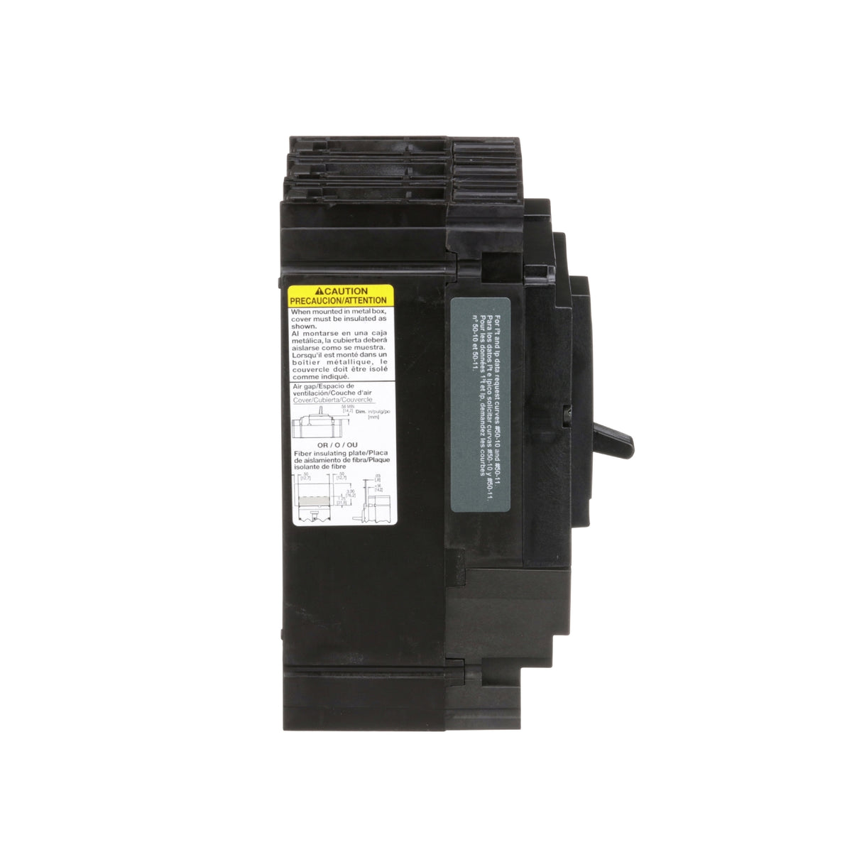 Interruptor termomagnético PowerPacT H, de 100A, 3 polos, 65kA a 600V, I-Line Schneider Electric HJL36100