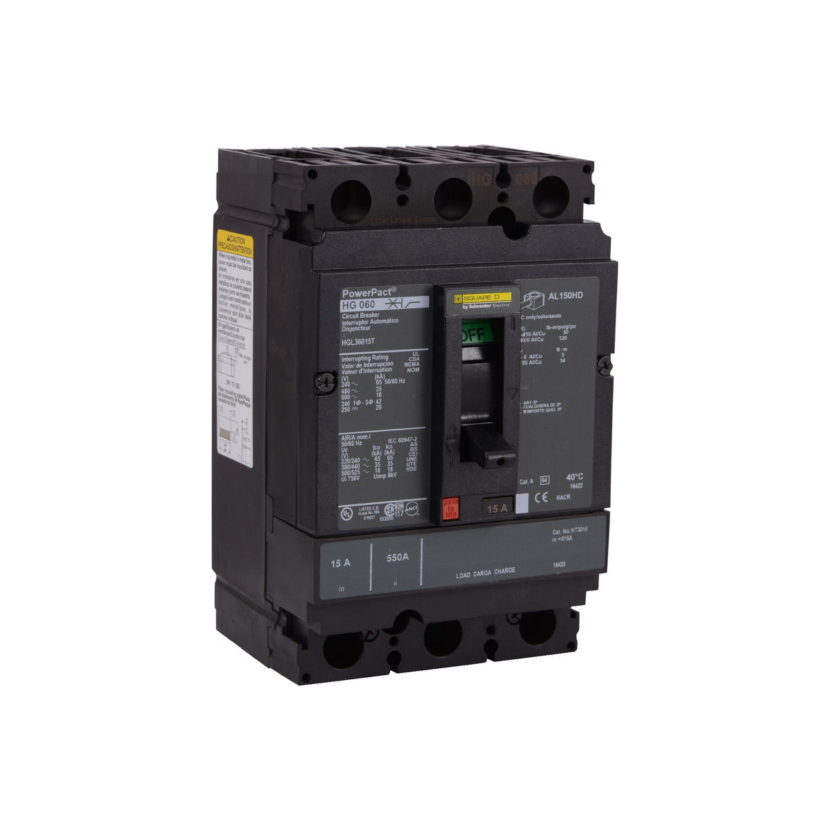 H 100 kA 3 P 600V 125A Schneider Electric HLA36125
