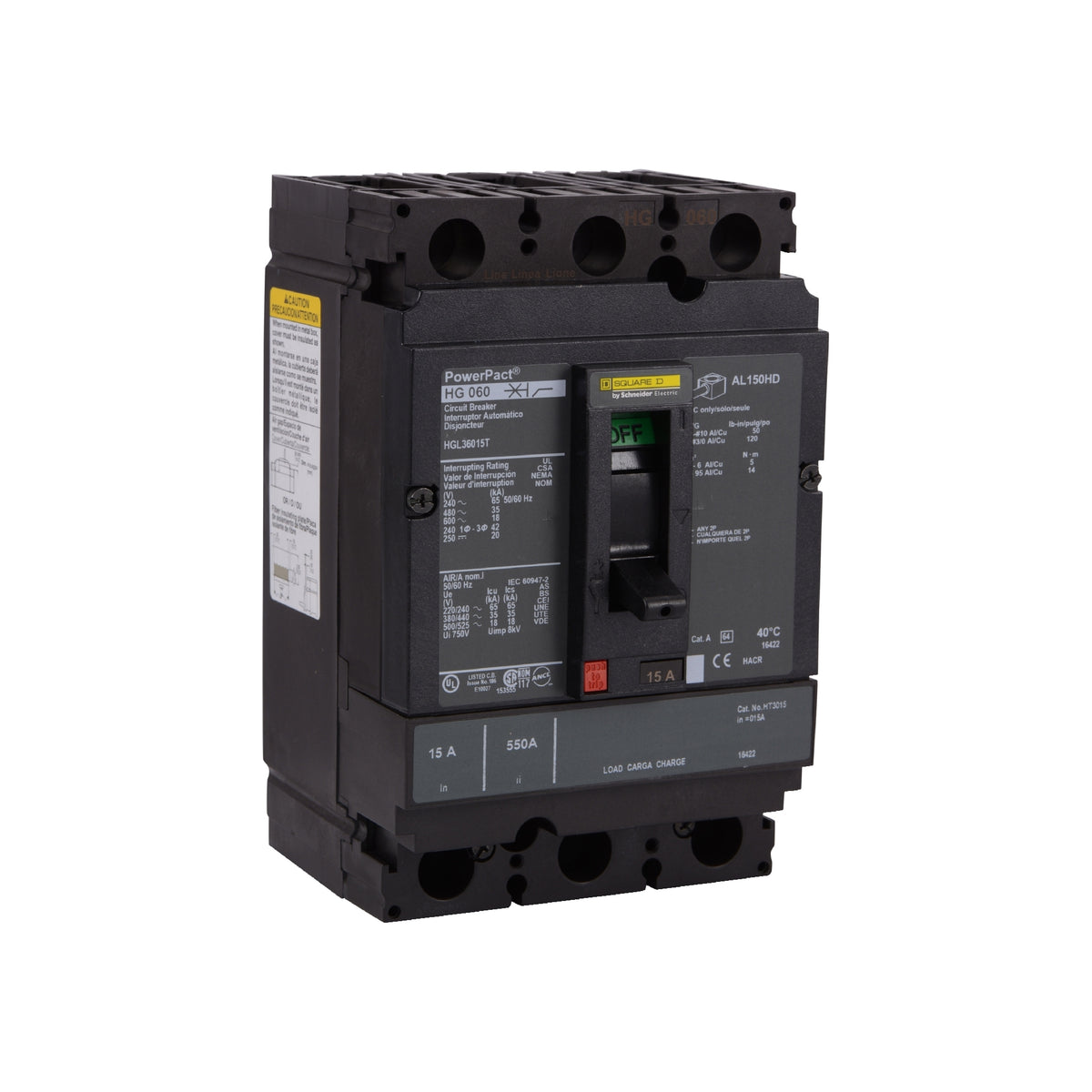 H 100 kA 3 P 600V 150A Schneider Electric HLA36150