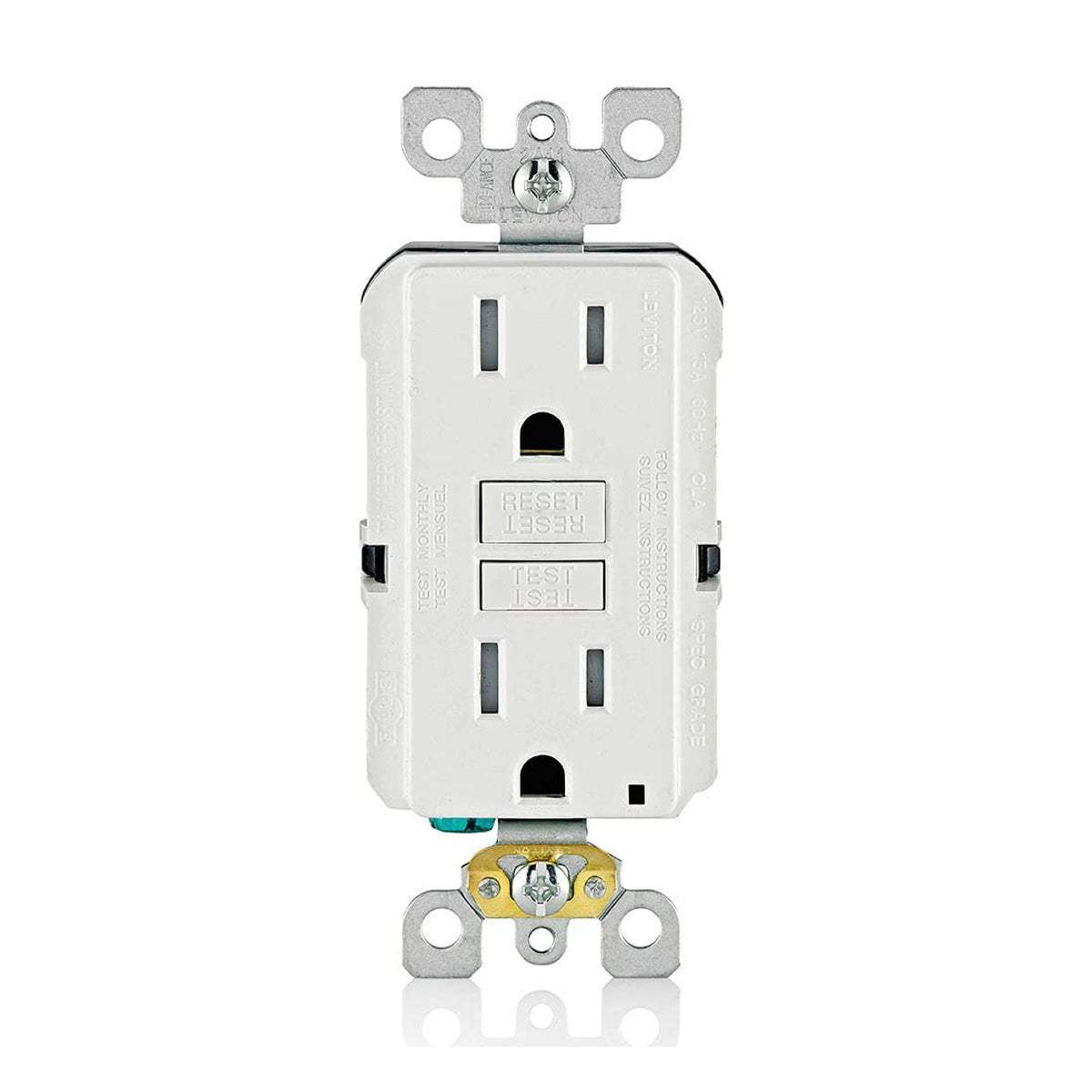 Contacto Dúplex GFCI Smartlock 15A 125V Blanco Leviton