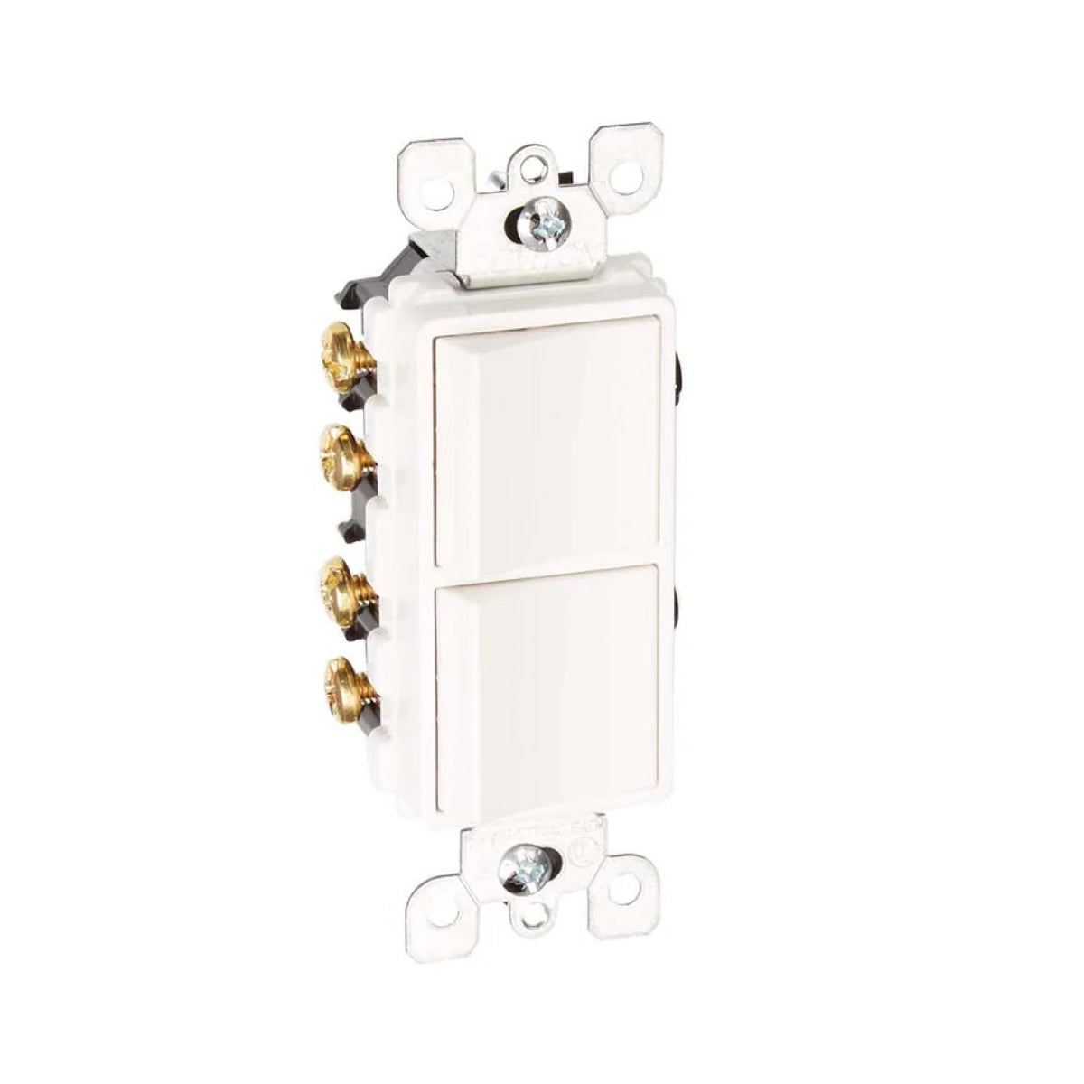 Apagador Doble 3 vías 15A Blanco Decora Leviton