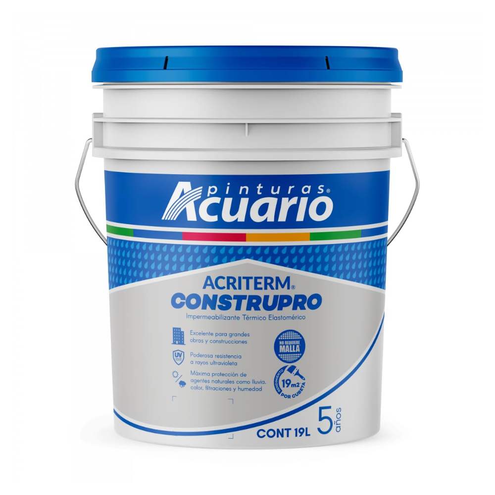 Impermeabilizante Acriterm Construpro 5 años 19 Lts Terracota Acuario