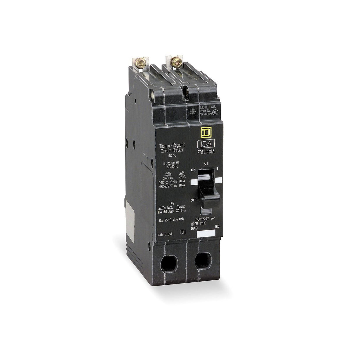 Interruptor Atornillable Marco E 2P 60A 480/277 Vca 18/25kA Square D Schnieder Electric EDB24060