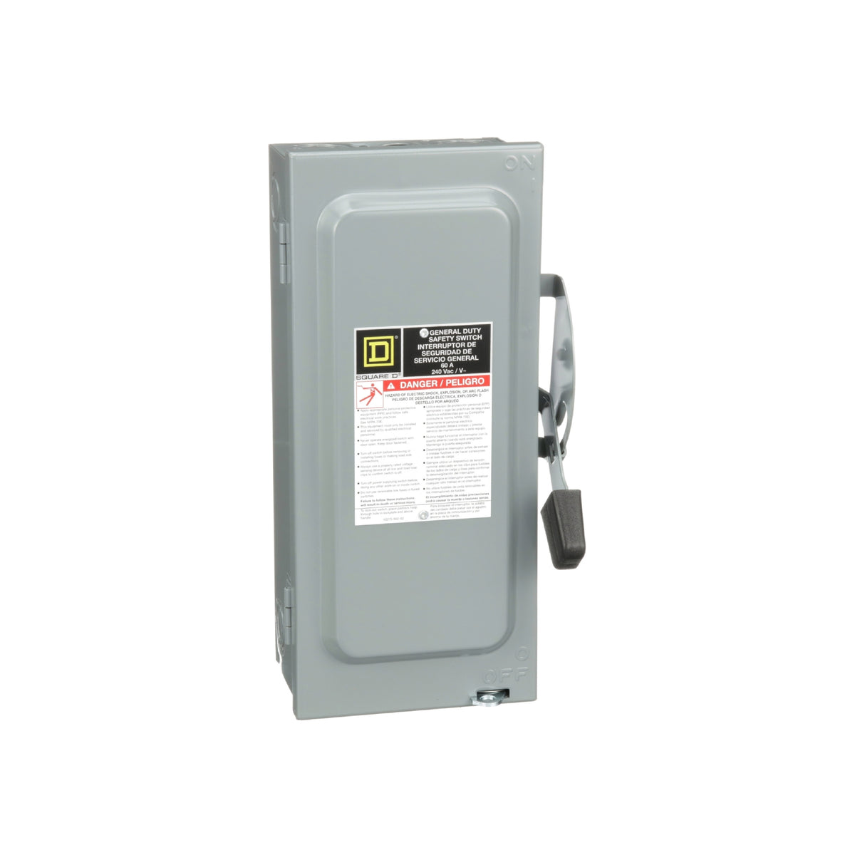Interruptor de Seguridad con Porta Fusibles 3 Polos 60 A 4H 3F NEMA 1 Neutro Square D Schneider Electric D322N