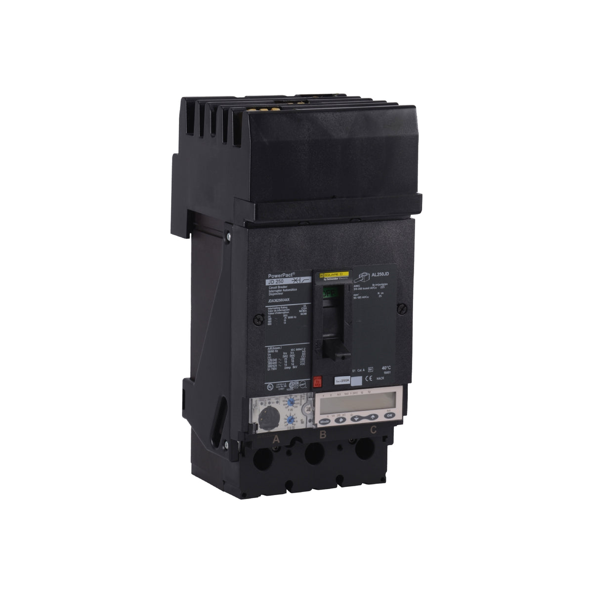 J 18 kA @480v 3 P 250A Schneider Electric JDA36250U44X