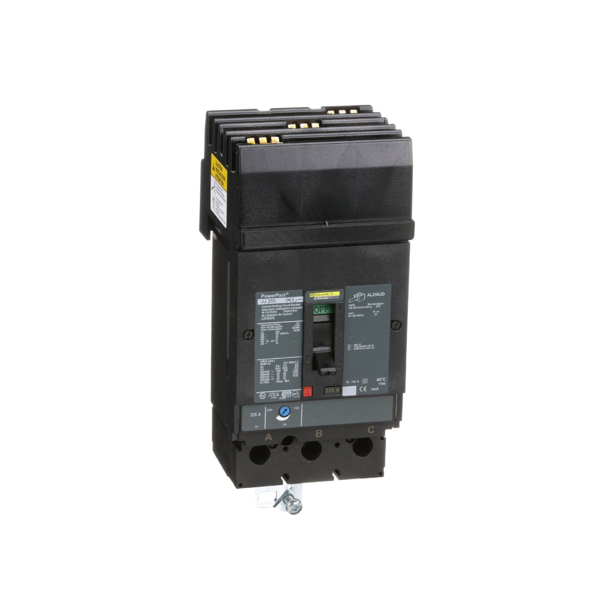 Interruptor Termomagnético Powerpact J, de 225A, 3 Polos, 65 kA a 600V, Zapatas Schneider Electric JJA36225