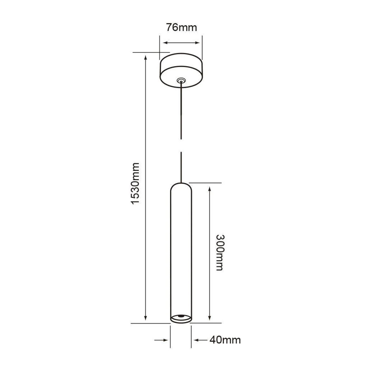 Lámpara colgante LED 3W Negro Luz cálida Tecnolite