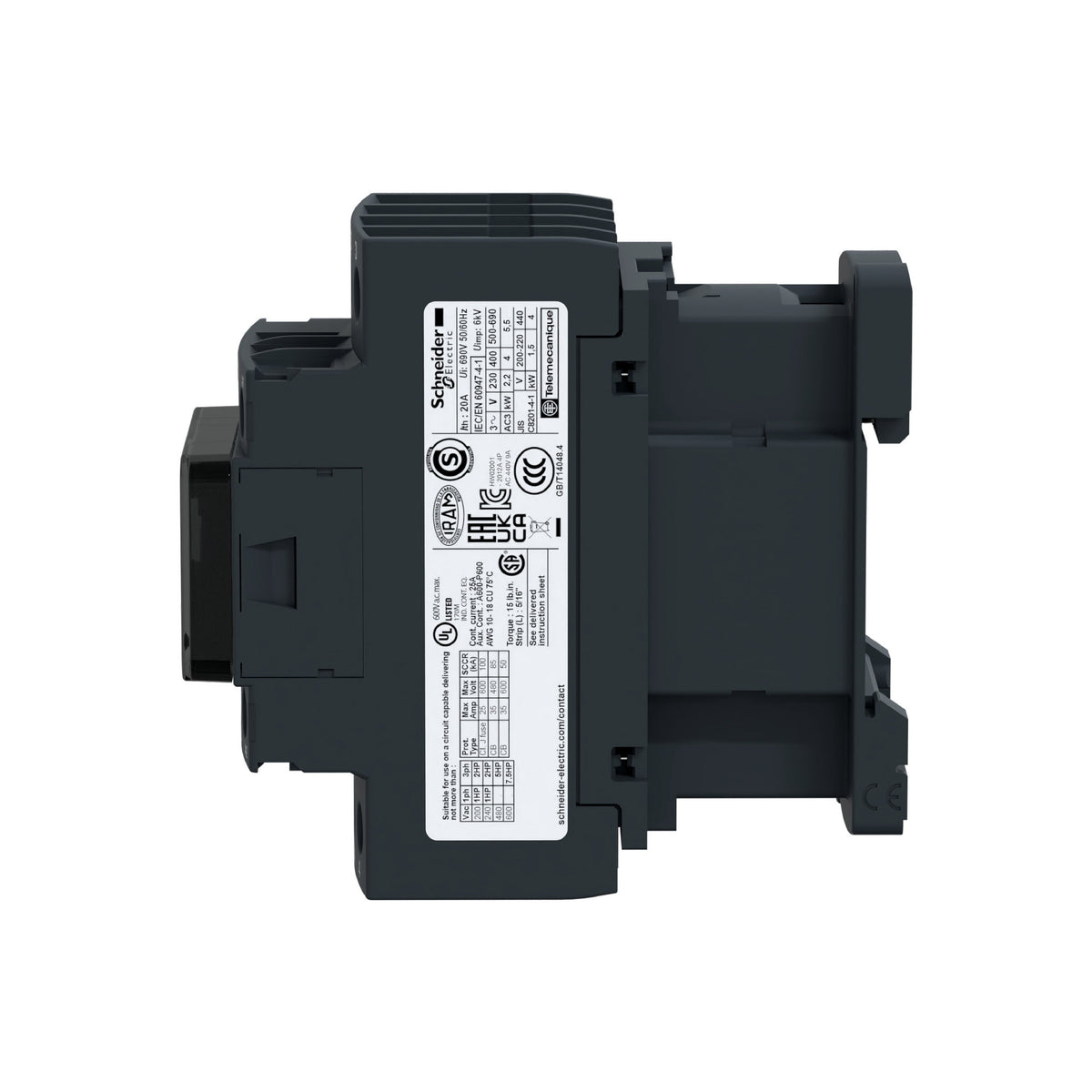 Tesys D Contactor-4 P(2 NO + 2 Nc)-AC-1-<= 440 V 25 A-110 V AC Coil Schneider Electric LC1D128F7