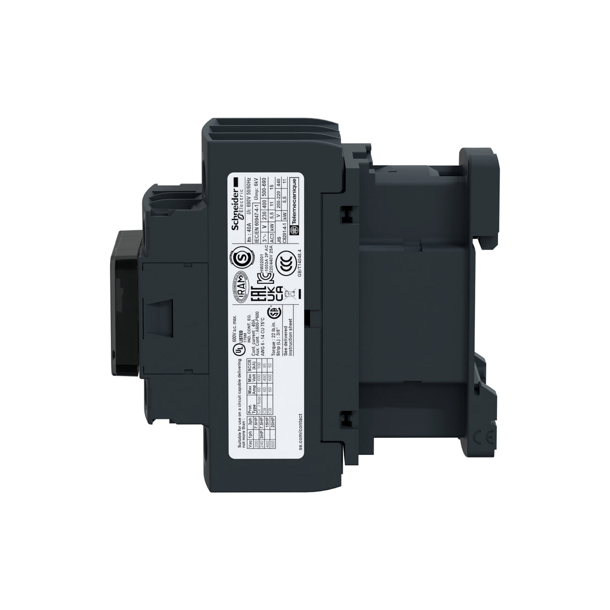 Tesys D-Contactor-3 P AC-3-<=440 V 32 A-Bobina 24 V CA Schneider Electric LC1D32B7