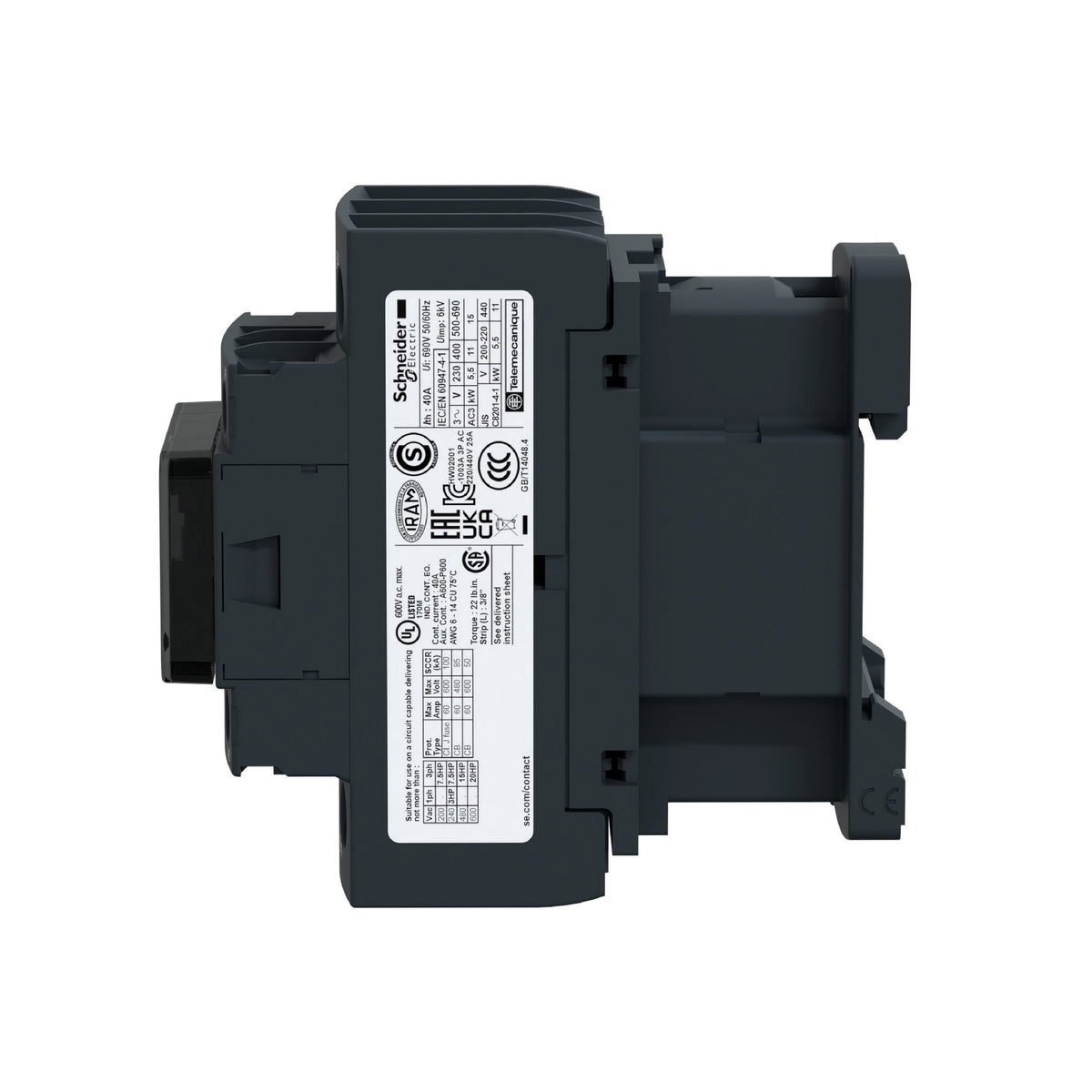 Tesys D-Contactor-3 P AC-3-<=440 V 32 A-Bobina 440 V CA 50/60 HZ Schneider Electric LC1D32R7