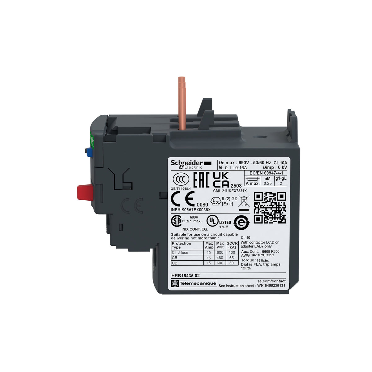 Tesys D-Relevador S de Protección Térmica-2,5...4 A-Clase 10A Schneider Electric LRD08