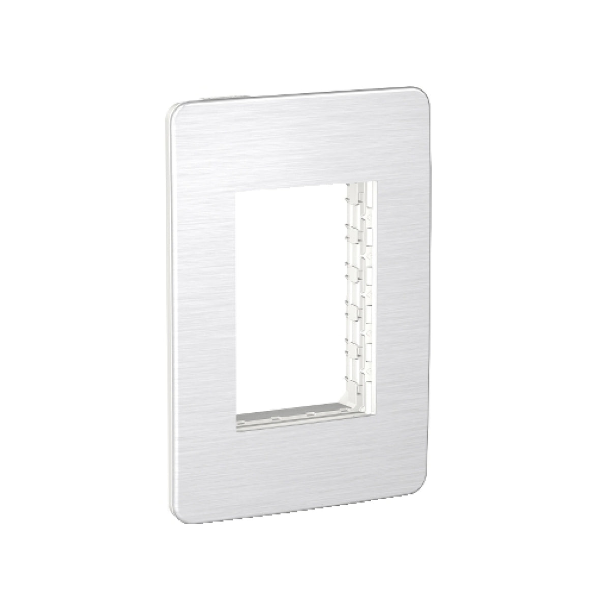 Placa de 3 Módulos y 1 Segmento color Aluminio Plata Orion Schneider Electric S733603635