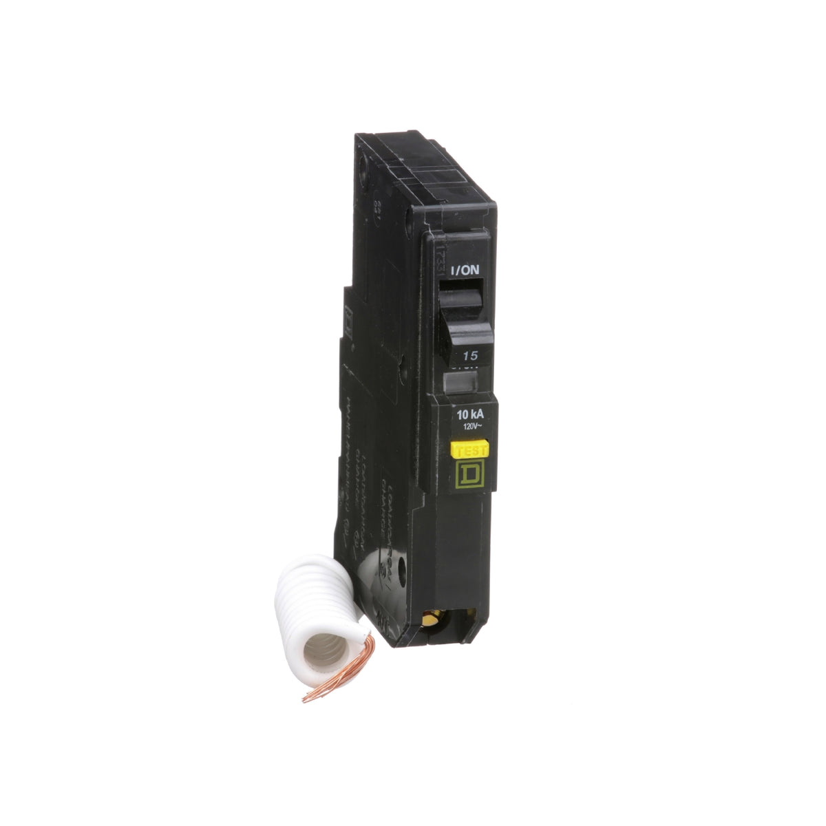 Interruptor Termoagnético 1 Polo 15 A con Protección Falla a Tierra Square D Enchufable Schneider Electric QO115GFI