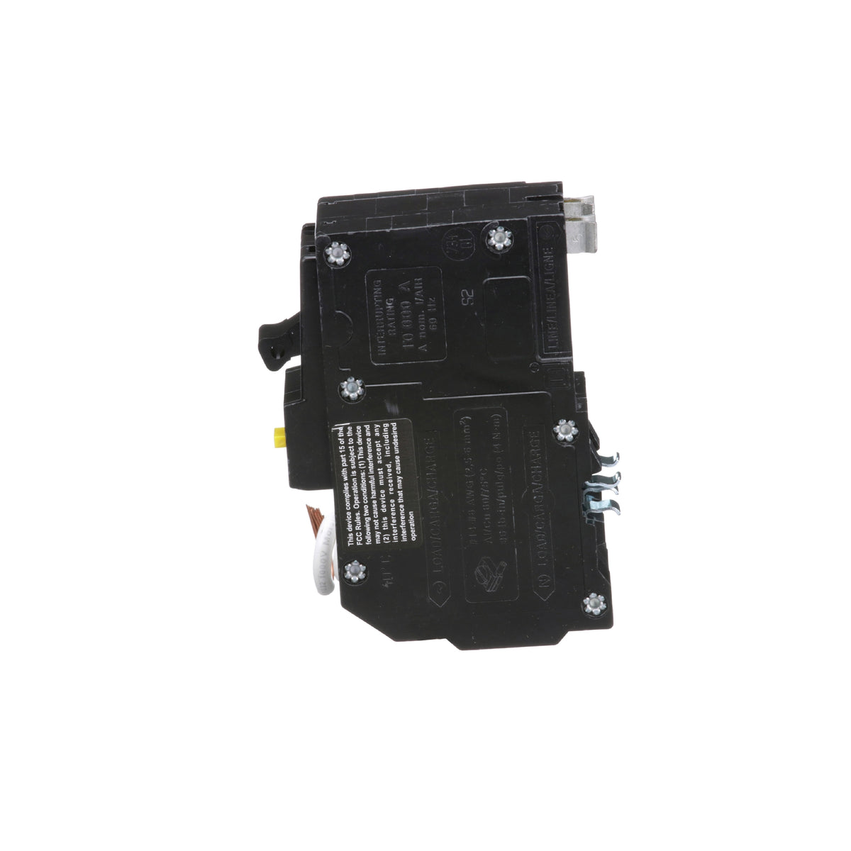 Interruptor Termomagnético Square D de 2 Polos, 20A, Falla Tierra 6ma, Enchufable Schneider Electric QO220GFI
