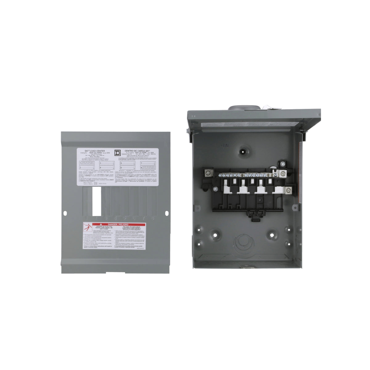 Centro de Carga QO de Zapatas Square D 100A 1F 6P NEMA 3R Schneider Electric QO612L100RB