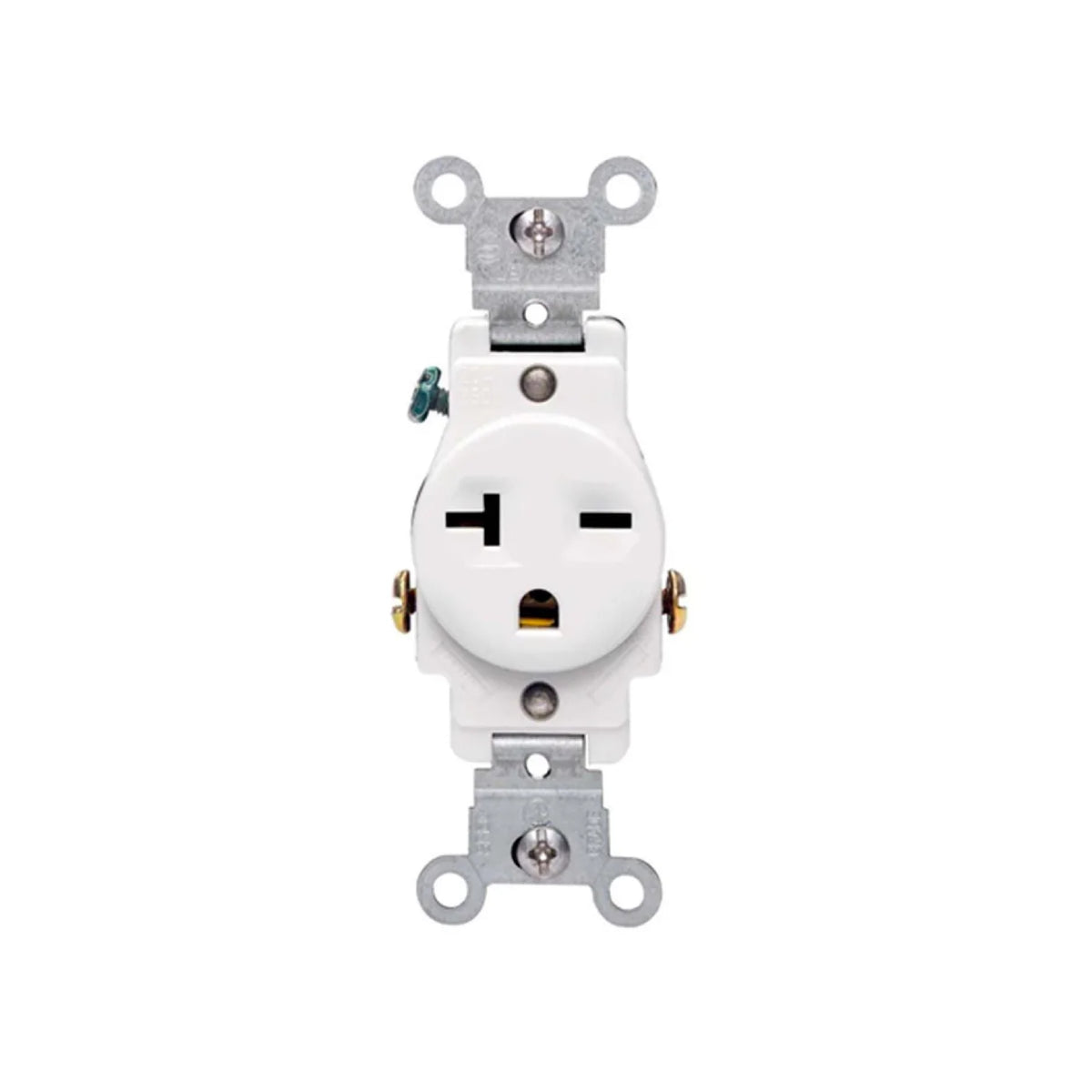 Contacto Sencillo Grado Comercial 20A 250V 2P 3H NEMA 6-20R Blanco Leviton