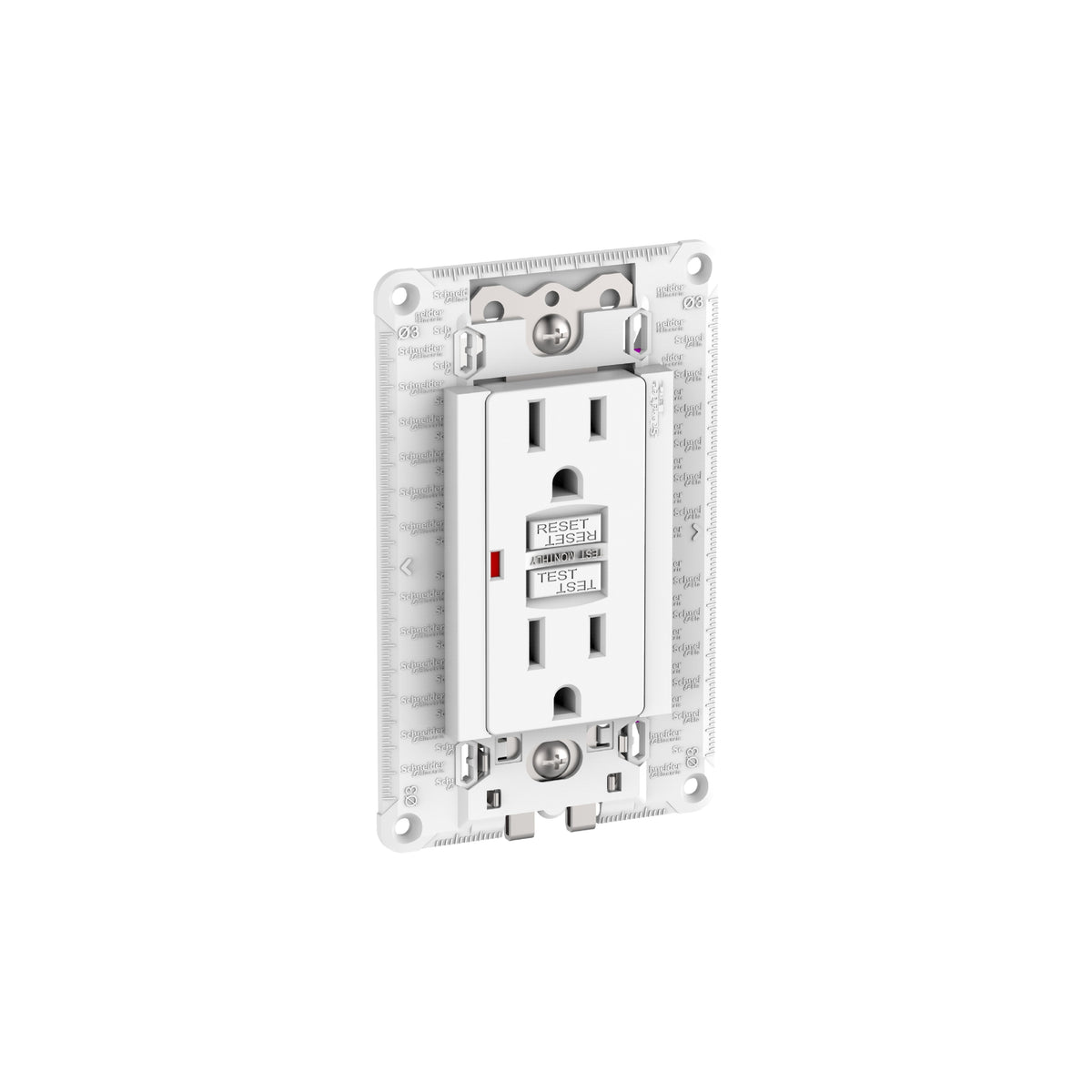Chasis Armado con Contacto Dúplex Blanco GFCI 2P+T 15A Orion Schneider Electric S703270045