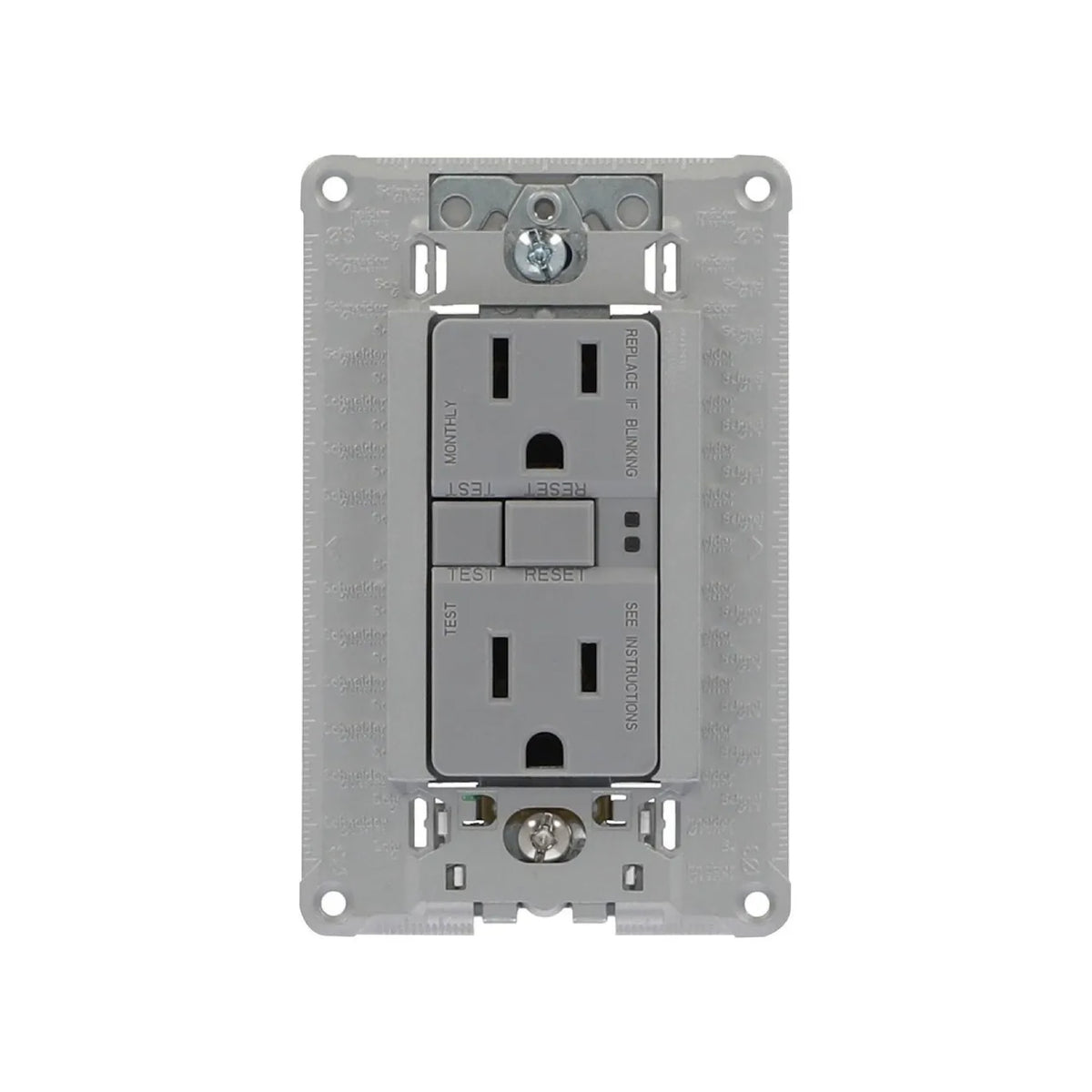 Chasis Armado con Contacto Dúplex Blanco GFCI 2P+T 15A Orion Schneider Electric S70327074