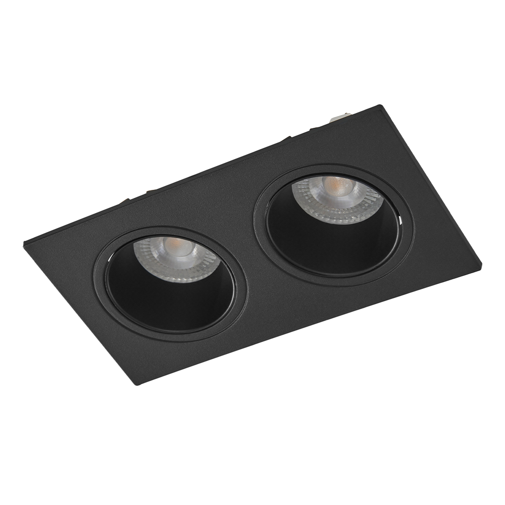 Lámpara de Techo Empotrable para Interior GU5.3 2x9W Negro Illux