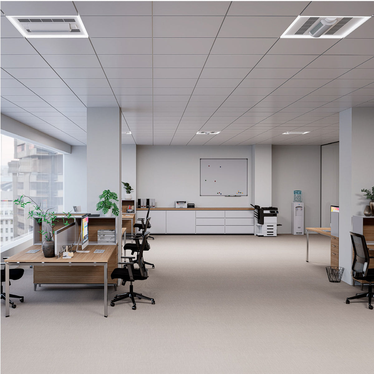 Ventilador LED Fanlight Panel de Empotrar Blanco Illux