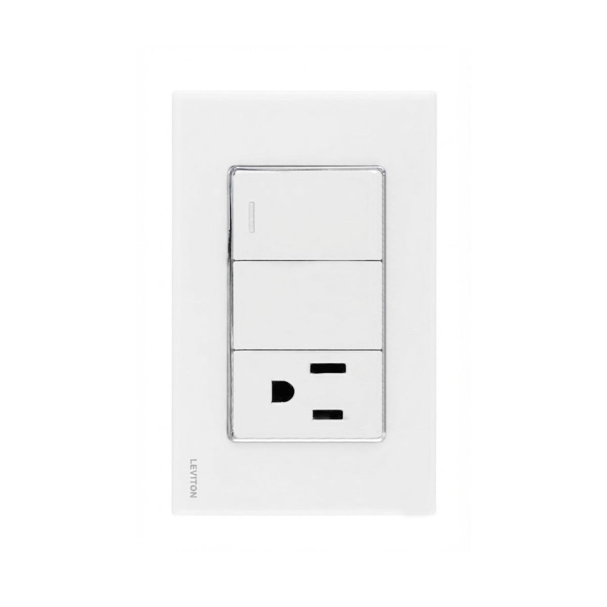 Placa de Cristal con 1 Apagador y 1 Contacto Blanco Stalo Kristalo Leviton